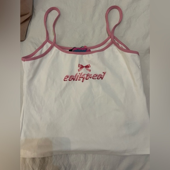 Edikted Tops - Pink Edikted bow tank top